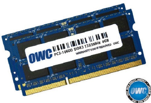 OWC ram 8GB (2 x 4GB) 204-Pin SODIMM DDR3 PC3-10600 1333MHz 1.5v memory module for Mac OWC ram 8GB (2 x 4GB) 204-Pin SODIMM DDR3 PC3-10600 1333MHz 1.5v memory module for Mac